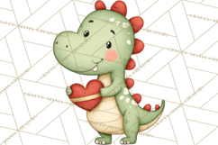 Dino-Mite Clipart PNG, Cute Baby Dinosaur Valentine Clip Art Product Image 4