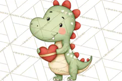 Dino-Mite Clipart PNG, Cute Baby Dinosaur Valentine Clip Art Product Image 4