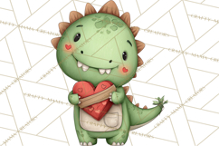 Dino-Mite Clipart PNG, Cute Baby Dinosaur Valentine Clip Art Product Image 5