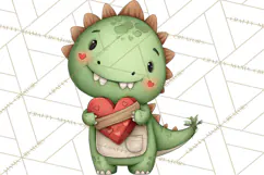 Dino-Mite Clipart PNG, Cute Baby Dinosaur Valentine Clip Art Product Image 5