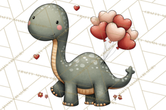 Dino-Mite Clipart PNG, Cute Baby Dinosaur Valentine Clip Art Product Image 5