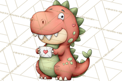 Dino-Mite Clipart PNG, Cute Baby Dinosaur Valentine Clip Art Product Image 5