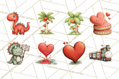 Dino-Mite Clipart PNG, Cute Baby Dinosaur Valentine Clip Art Product Image 8