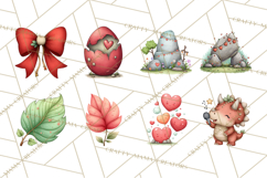 Dino-Mite Clipart PNG, Cute Baby Dinosaur Valentine Clip Art Product Image 7