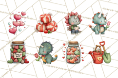 Dino-Mite Clipart PNG, Cute Baby Dinosaur Valentine Clip Art Product Image 9