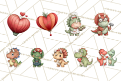 Dino-Mite Clipart PNG, Cute Baby Dinosaur Valentine Clip Art Product Image 4