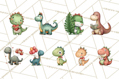 Dino-Mite Clipart PNG, Cute Baby Dinosaur Valentine Clip Art Product Image 5