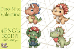 Dino-Mite Clipart PNG, Cute Baby Dinosaur Valentine Clip Art Product Image 1