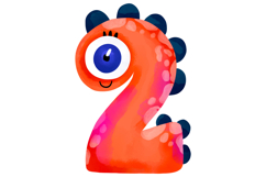 Cute Monster Numbers Clipart Set PNG JPG Product Image 3
