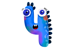 Cute Monster Numbers Clipart Set PNG JPG Product Image 5