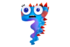Cute Monster Numbers Clipart Set PNG JPG Product Image 8