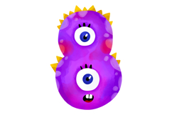 Cute Monster Numbers Clipart Set PNG JPG Product Image 9