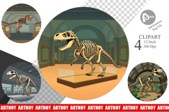 Museum Dino Skeleton Clipart Product Image 1