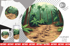 Dino Tracks in Jungle Clipart Product Image 1