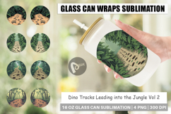Glass Can Dino Tracks in Jungle Product Image 1