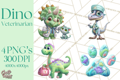 Dinosaur Veterinarian Clipart Cute Pet Care PNG Product Image 1