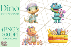 Dinosaur Veterinarian Clipart Cute Pet Care PNG Product Image 1