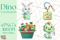 Dinosaur Veterinarian Clipart Cute Pet Care PNG Product Image 1