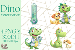 Dinosaur Veterinarian Clipart Cute Pet Care PNG Product Image 1