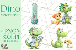 Dinosaur Veterinarian Clipart Cute Pet Care PNG Product Image 1