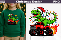Dinosaur Christmas Clipart | T Rex Christmas Sublimation Product Image 1