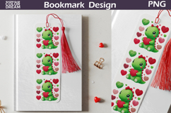 Valentine Dinosaur Bookmarks | Cute Dino Heart Bookmark Product Image 1