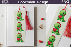Valentine Dinosaur Bookmarks | Cute Dino Heart Bookmark Product Image 1