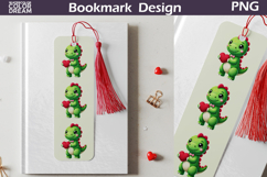 Valentine Dinosaur Bookmarks | Cute Dino Heart Bookmark Product Image 1
