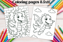 Cute dinosaur coloring page PNG | Coloring book for kids PNG Product Image 1