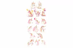 Baby Girl Nursery Watercolor Clipart Product Image 4
