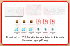Laser cut files SVG Dinosaur puzzle template Product Image 5