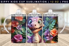 Dinosaur Sippy Cup Sublimation Wrap 12 Oz Product Image 1