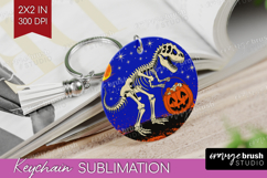 Dinosaur Halloween Keychain PNG Spooky Season Keychain Product Image 1