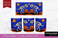 Dinosaur Halloween Mug Wrap Spooky Season Mug PNG Product Image 1