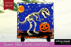 Dinosaur Halloween Slate PNG Spooky Season Square Slate Product Image 1