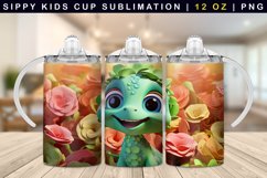 Baby Dinosaur Sippy Cup Sublimation Wrap 12 Oz Product Image 1
