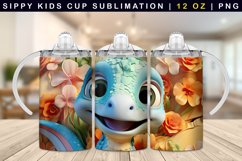 Baby Dinosaur Sippy Cup Sublimation Wrap 12Oz Product Image 1
