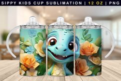 Baby Dinosaur Sippy Cup Sublimation Wrap 12Oz Product Image 1