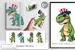 Digital Paper Dinosaur Patriotic Product Image 1