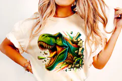 3D Dinosaur Png Sublimation, Kids Png, Dinosaur Hole, T-rex Product Image 2