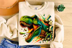 3D Dinosaur Png Sublimation, Kids Png, Dinosaur Hole, T-rex Product Image 3