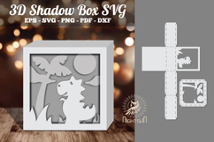 Dinosaur 3D Papercut Shadow Box SVG Product Image 1