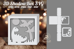 Dinosaur 3D Papercut Shadow Box SVG Product Image 1