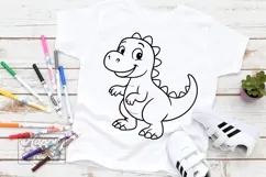 Dinosaur SVG - Cute Dinosaur PNG Shirt Decor TRex Cartoon Product Image 4