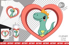 Clipart Heart Dinosaur Product Image 1