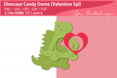 cute Valentines dinosaur candy dome Product Image 2