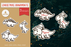 Dinosaur Christmas Ornament SVG Personalized Laser cut