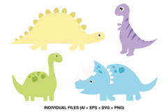 cute dinosaur clipart set