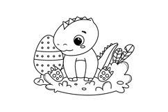 Dinosaur coloring book design illustration Product Image 1