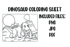 Dinosaur Coloring Sheet for Kids Product Image 1